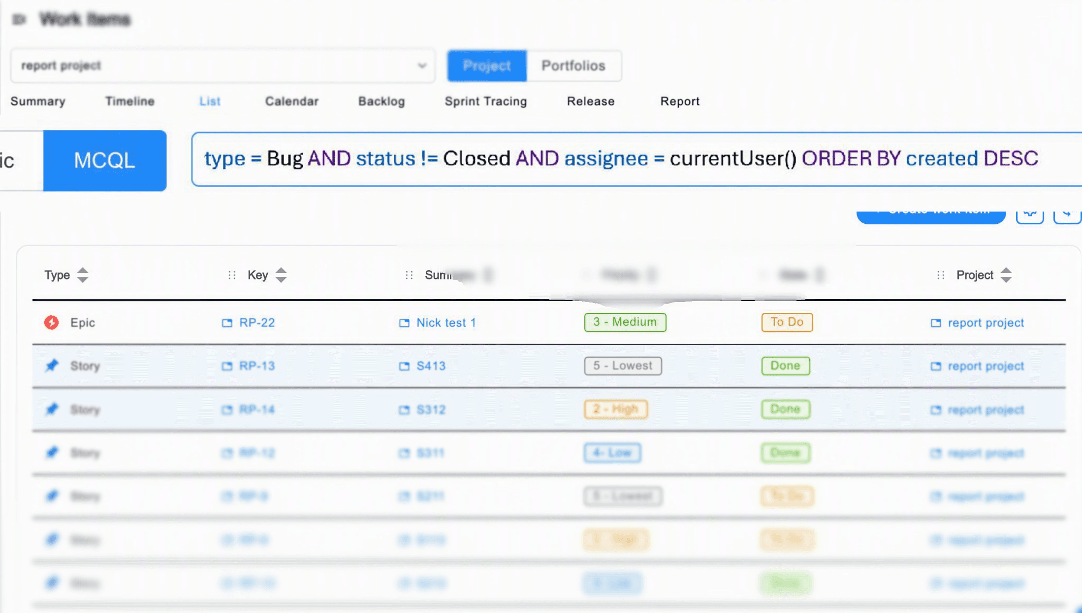 MCQL (MC Query Language)